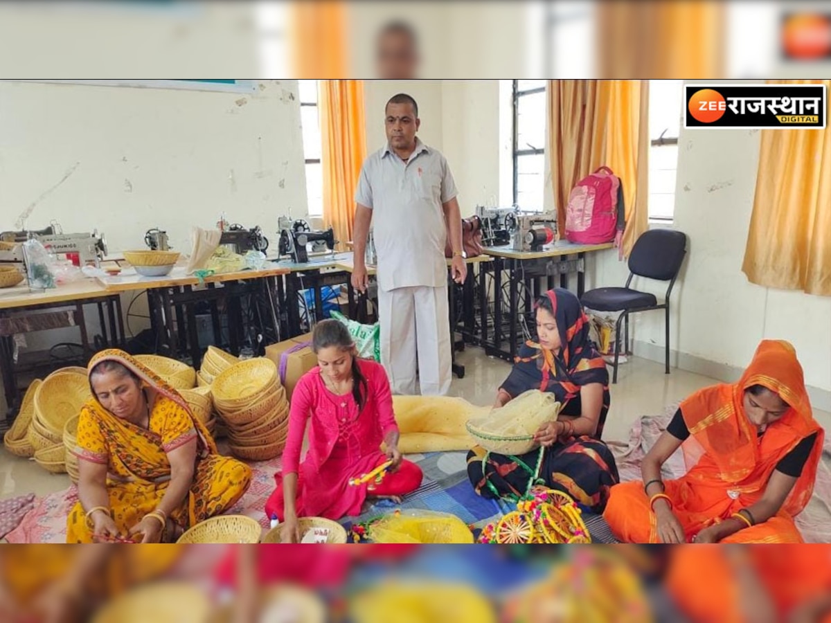 भीलवाड़ा: राजीविका स्वयं सहायता समूह शक्करगढ़ क्लस्टर संगठन ने बनाई विशेष हस्तनिर्मित टोकरी