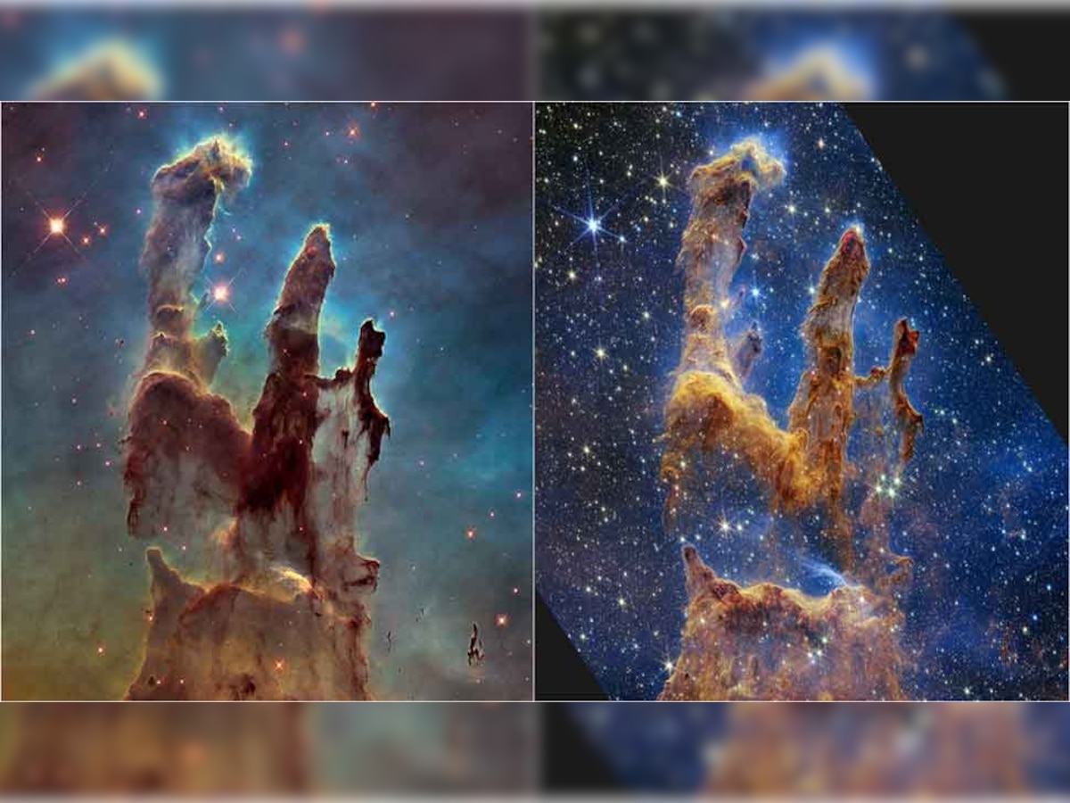 NASA: नासा के जेम्स वेब टेलीस्कोप ने 'पिलर्स ऑफ क्रिएशन'  की खींची तारों से भरी तस्वीरें