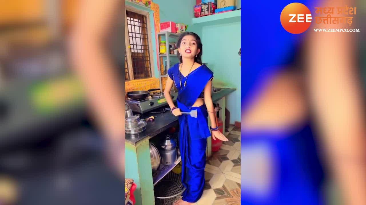 viral indian bhabhi making reel kitchen shri devi dialogue copy see