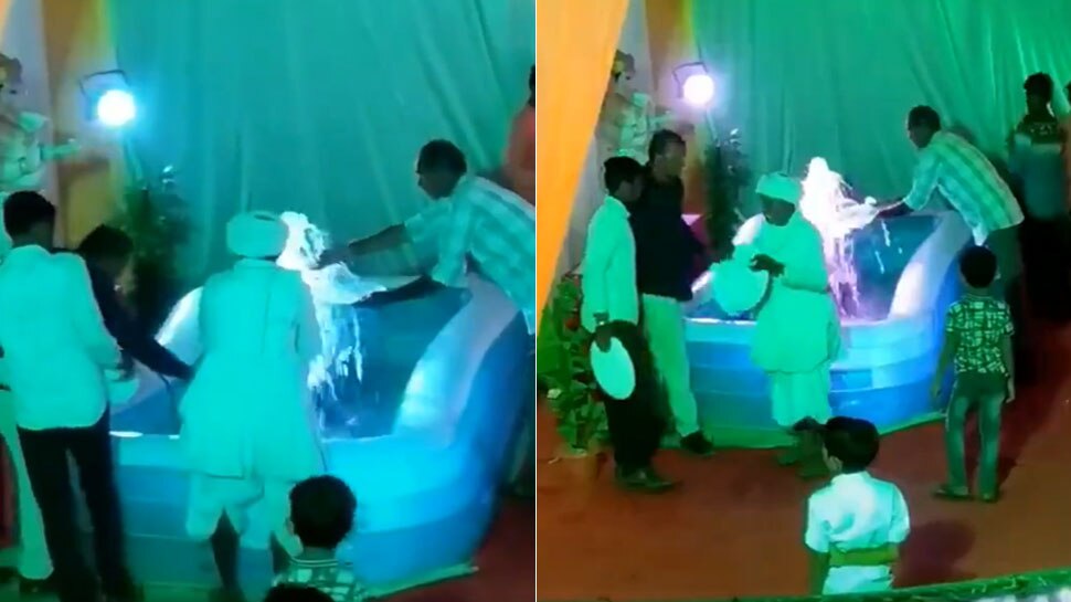 lol fountain in wedding curious guests in ceremony washing utensils ...