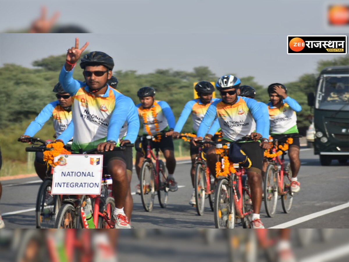 साइकिल पर 2 हजार किमी की यात्रा पर 18 जवान, जम्मू से जैसलमेर तक दे रहे देशभक्ति और नशा मुक्ति का संदेश