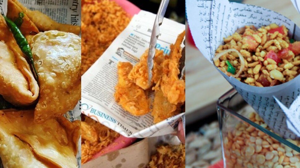 eating newspaper wrapped foods and bhelpuri can cause serious diseases