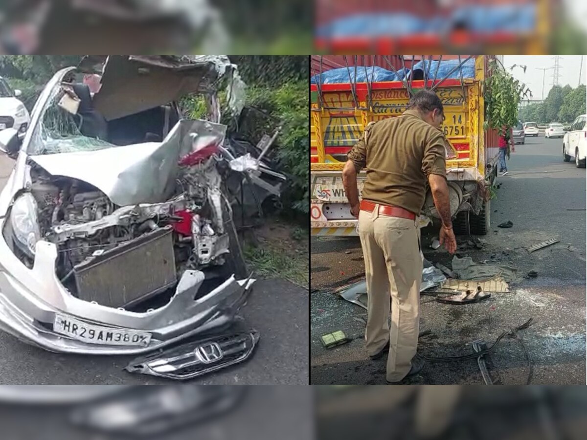 नोएडा में बड़ा हादसा : दिल्‍ली जा रही तेज रफ्तार कार ट्रक में घुसी, एक महिला की मौत