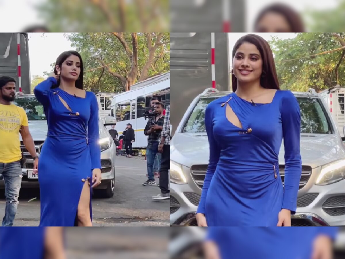 Janhvi Kapoor हुई OOPS मोमेंट का शिकार, थाई-हाई स्लिट ड्रेस में VIDEO VIRAL