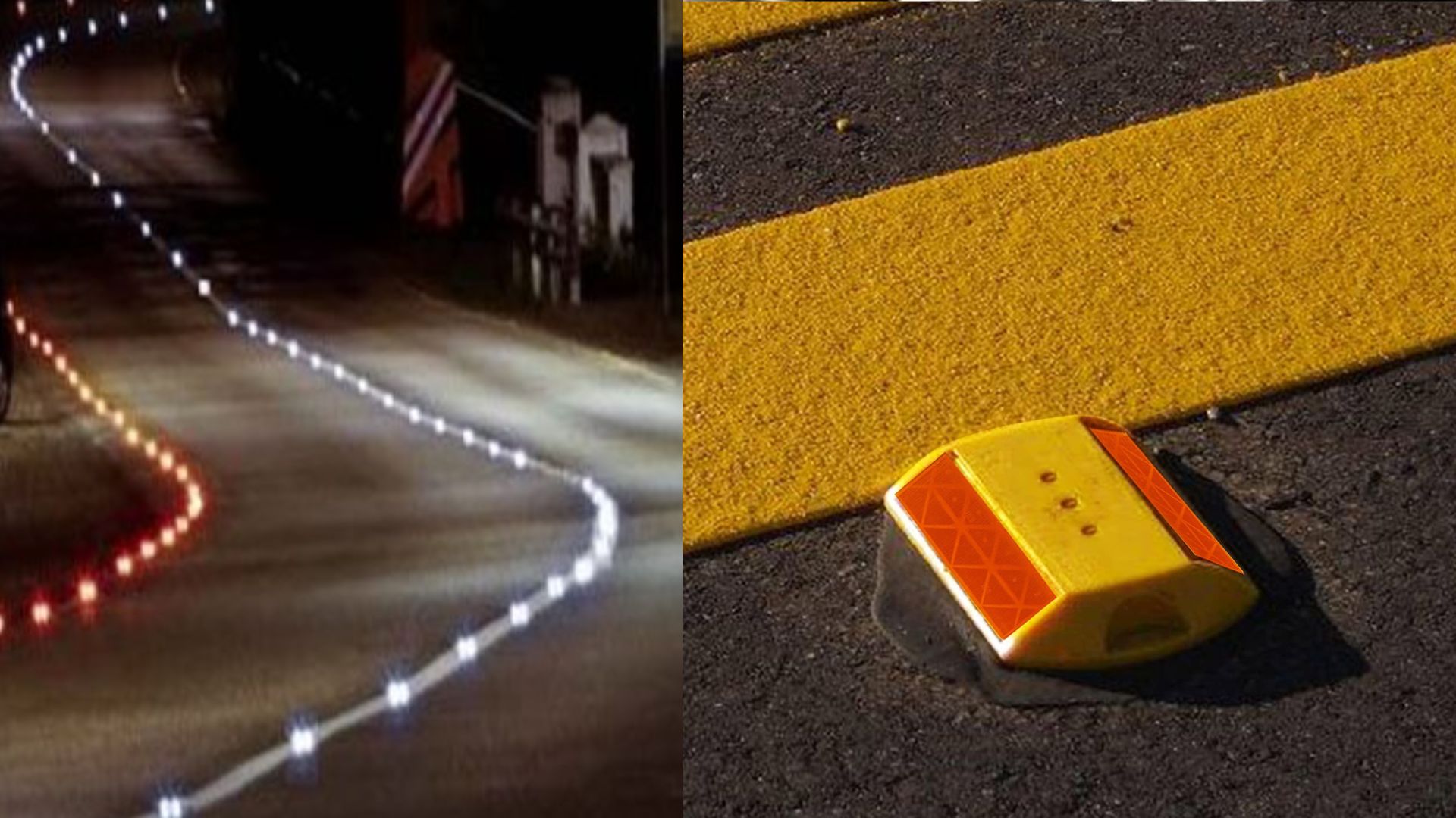 light comes in the reflector on the side of the highway Light Reflector