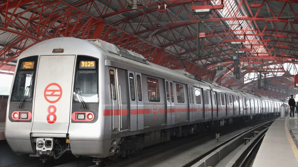 DMRC delhi metro 8 coach trains started Red Line Shaheed Sthal New Bus ...