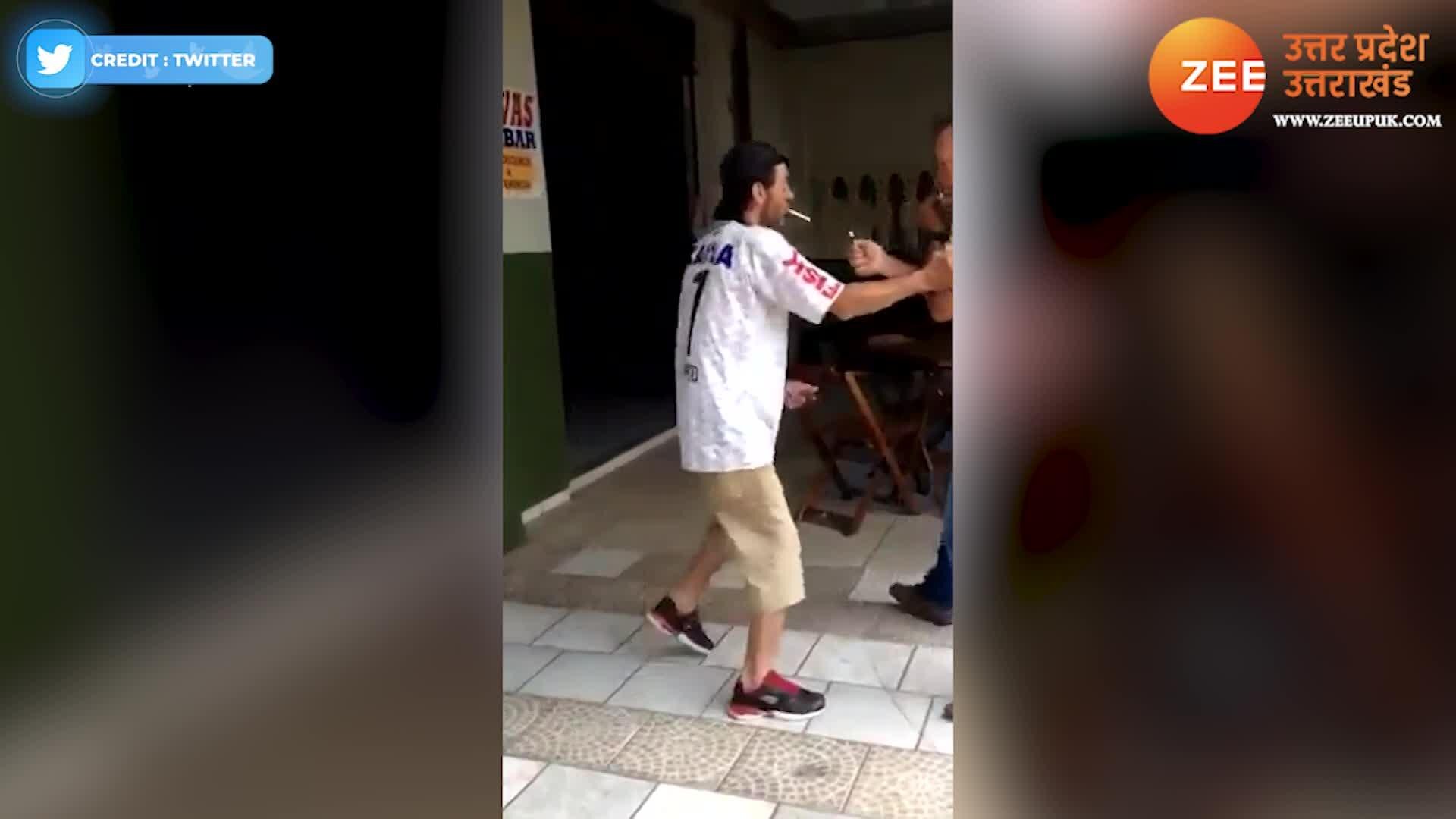 Drunkard men help each other lightning cigarette amuzing viral video