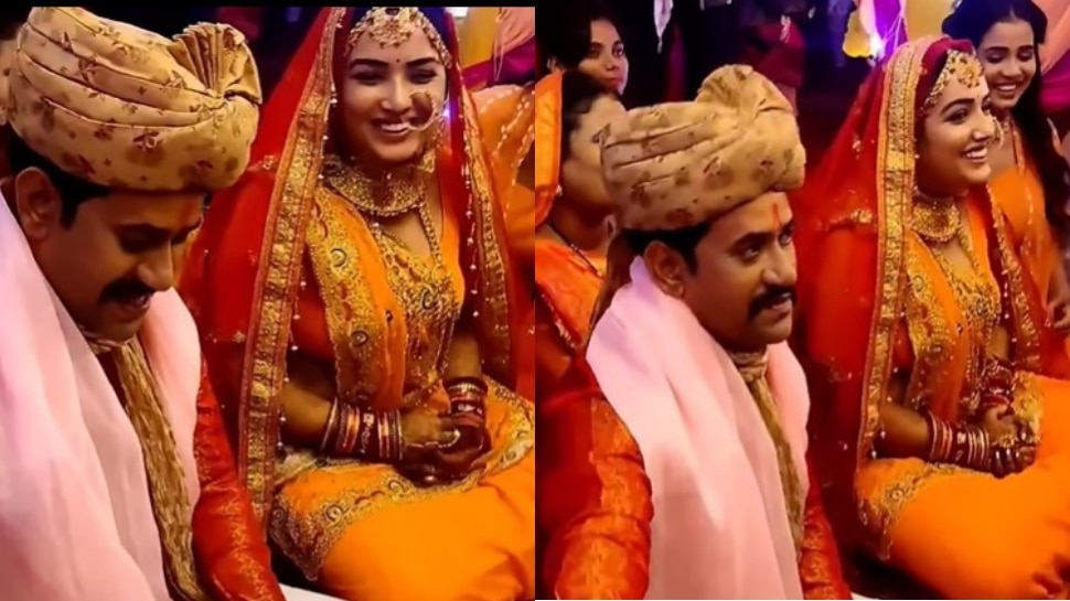 Amrapali Dubey And Dinesh Lal Yadav Wedding Video Viral On Social Media