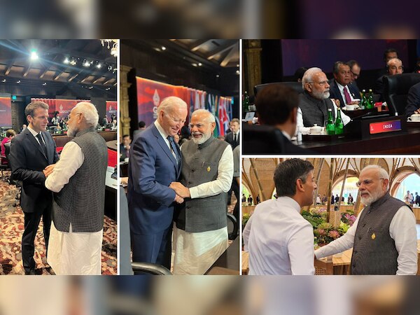 Pm Modi meets with Joe biden Emmanuel Macron and Rishi Sunak at G20 ...