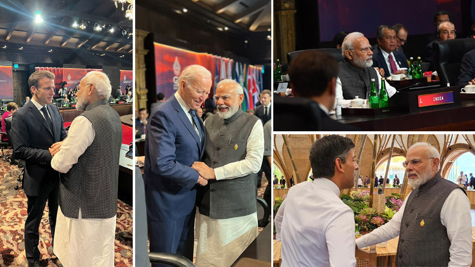 G20: पुराने 'यार' की तरह बाइडेन, मैक्रों और ऋषि सुनक से मिले PM मोदी, खींचा सबका ध्यान G20: पुराने 'यार' की तरह बाइडेन, मैक्रों और ऋषि सुनक से मिले PM मोदी, खींचा सबका ध्यान
