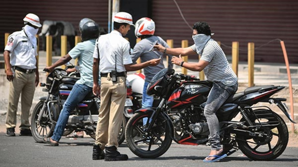 Traffic Challan for modified bike silencer and fancy number plate