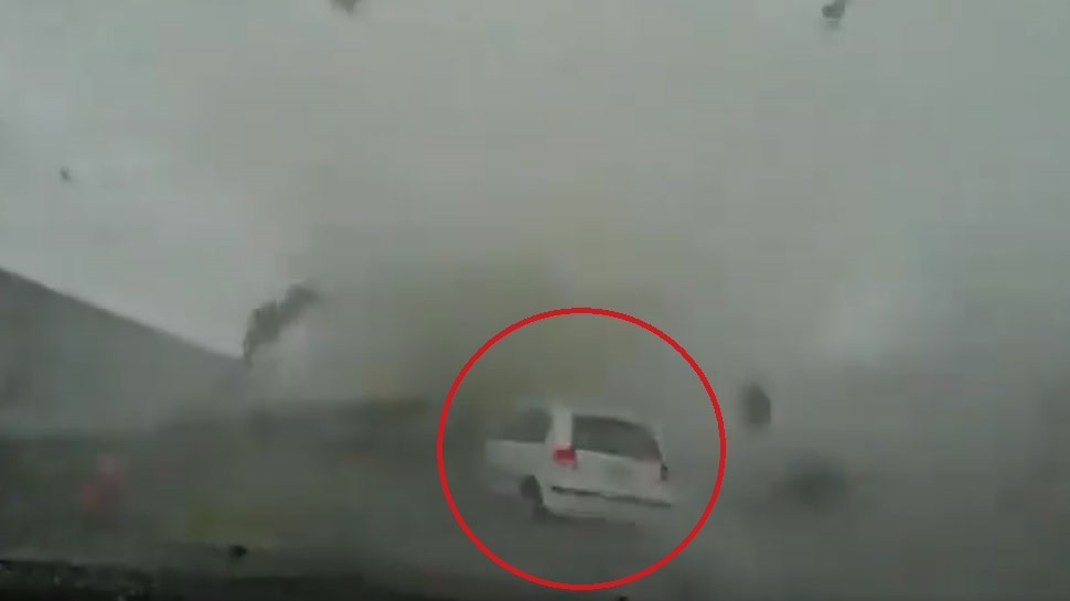 Dangerous Viral Video Of Accident On Road Tornado Hurled Car In Air ...