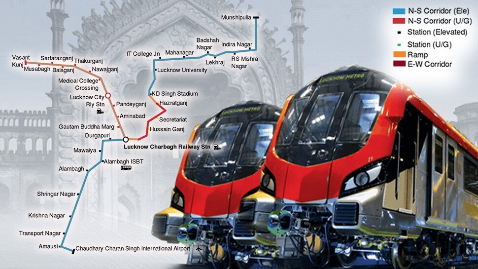 Lucknow Metro Second Corridor Cleared, Uttar Pradesh metro Rail