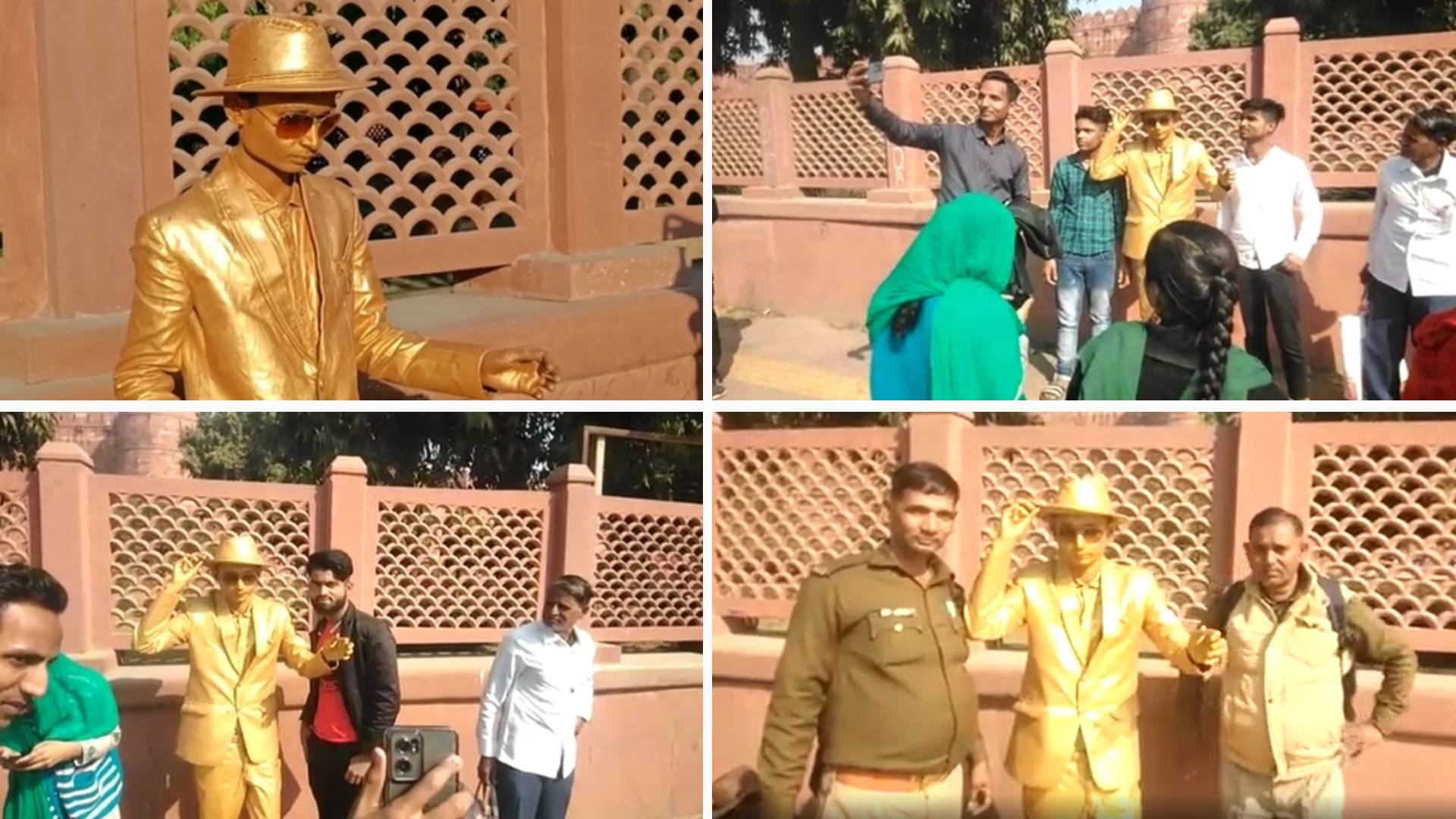 महराजगंज का इस्माइल आगरा में 'गोल्डन बॉय' नाम से मशहूर, ताज का दीदार करने वाले पर्यटक 'जिंदा स्टैच्यू' के साथ लेते हैं सेल्फी