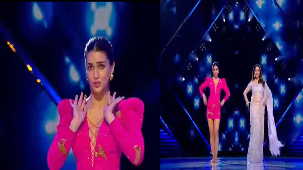 Madhuri Dixi Kriti Sanon Dance: बड़ी मुश्किल बाबा बड़ी मुश्किल..डान्सिंग दीवा संग खूब नाचीं कृति! कौन पड़ा किस पर भारी