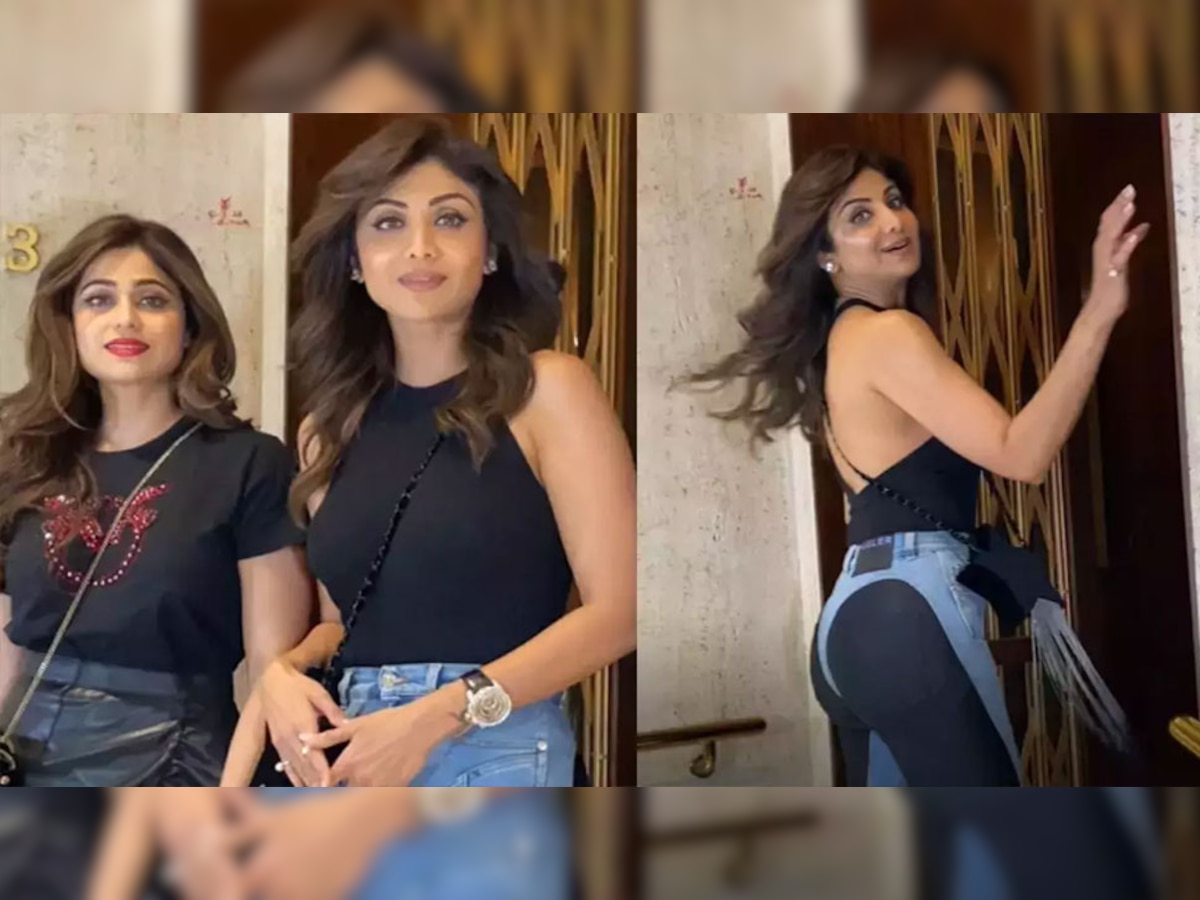 Shilpa Shetty massively trolled wear tight jeans with black bikini like  design on the ass grab ugly attention | Shilpa Shetty पर ट्रोलर्स का वार!  अजीबोगरीब जीन्स देख बोले- बिकिनी में कपड़ा