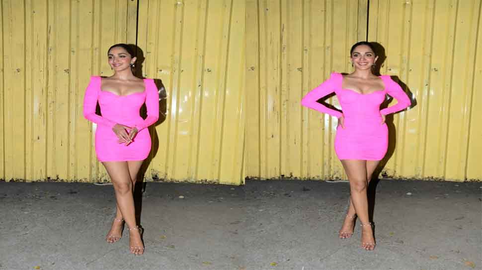 Kiara advani looks hot and sexy in deep neck bold dress at govinda naam ...