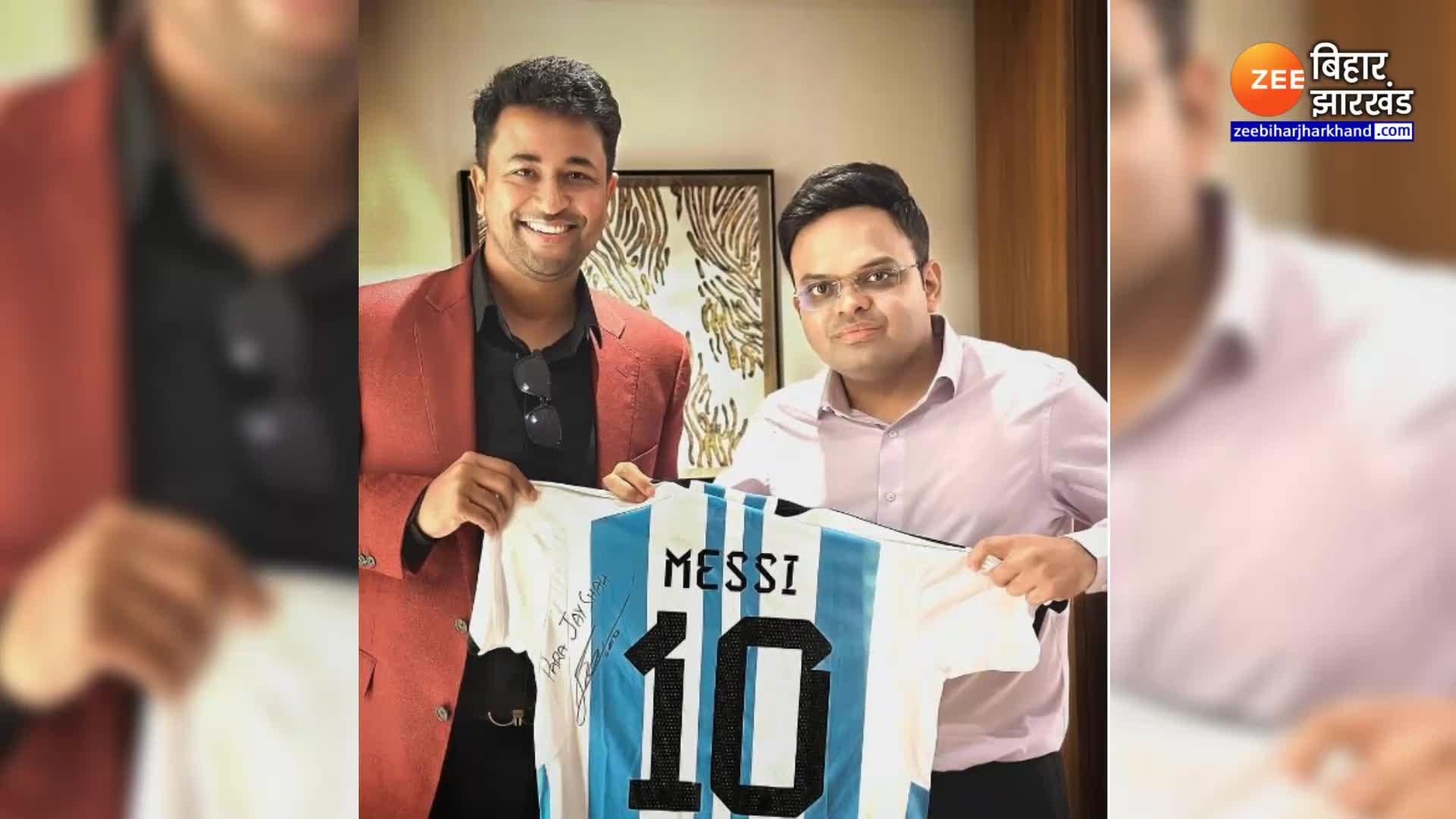 Messi Jersey Jay Shah: BCCI Secretary Jay Shah receives a signed jersey  from GOAT Lionel Messi, Pragyan Ojha shares pic: Check Out