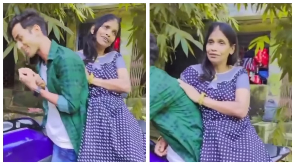 Ranu Mandal latest Video romance with young Boy riding bike enjoy ...