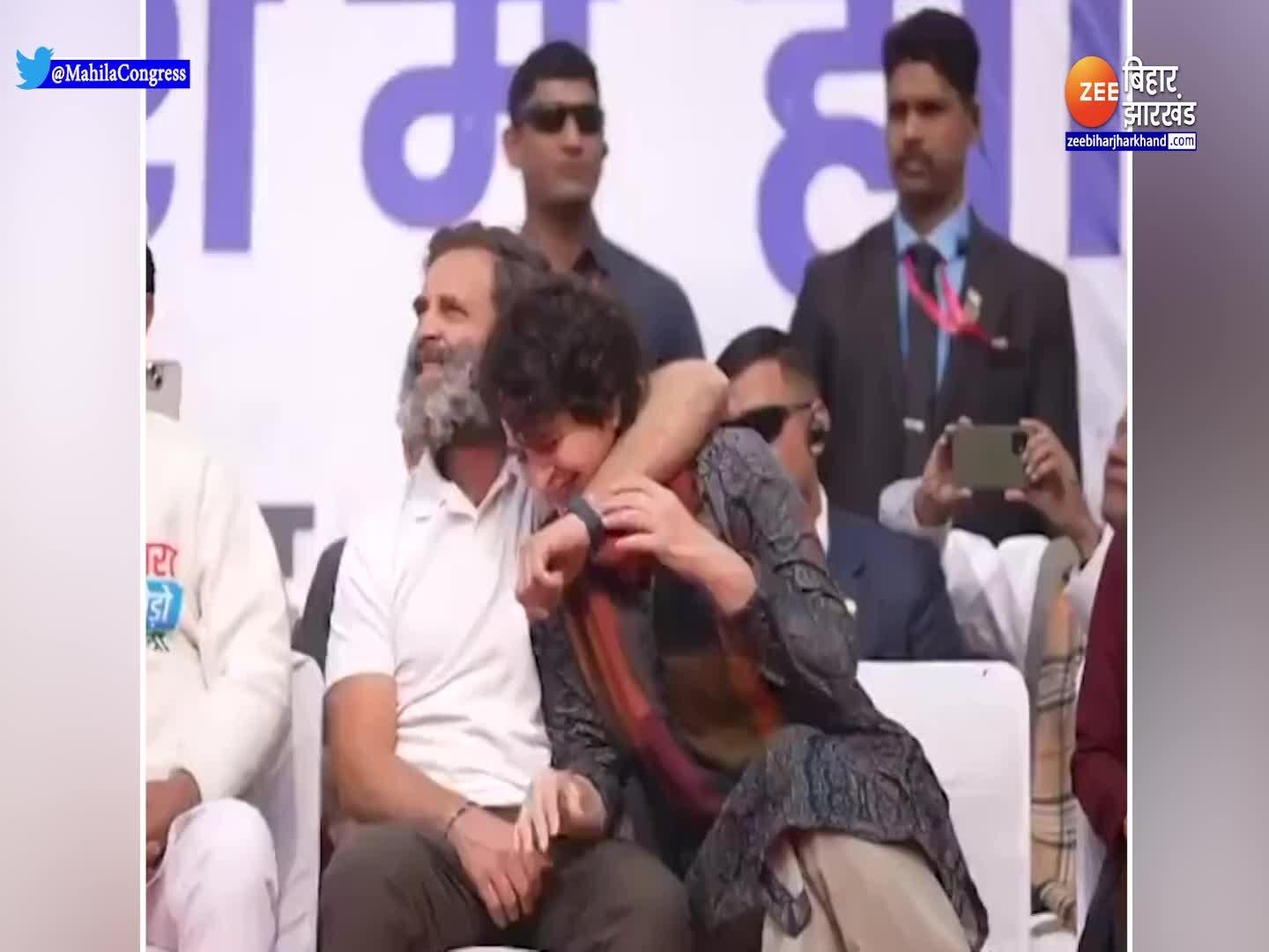 Rahul Gandhi Kiss And Hugs Love For Sister Priyanka During Bharat Jodo Yatra भारत जोड़ो यात्रा 0378