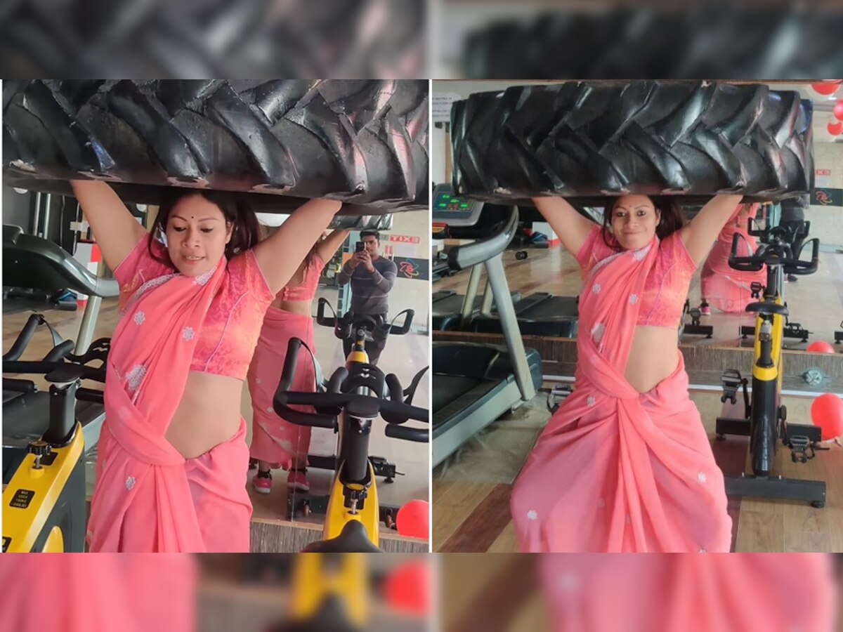 साड़ी पहनकर GYM में लड़की ने किया ऐसा काम, देखकर लड़कों के छूटे पसीने, बोले- दीदी माफ करो