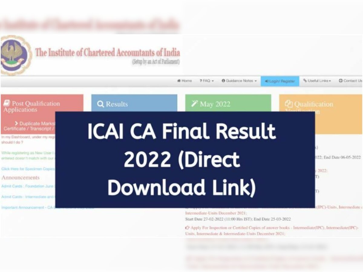 ICAI Result 2022 Out: सीए का फाइनल रिजल्ट जारी, टॉपर के आए 700 में से इतने नंबर