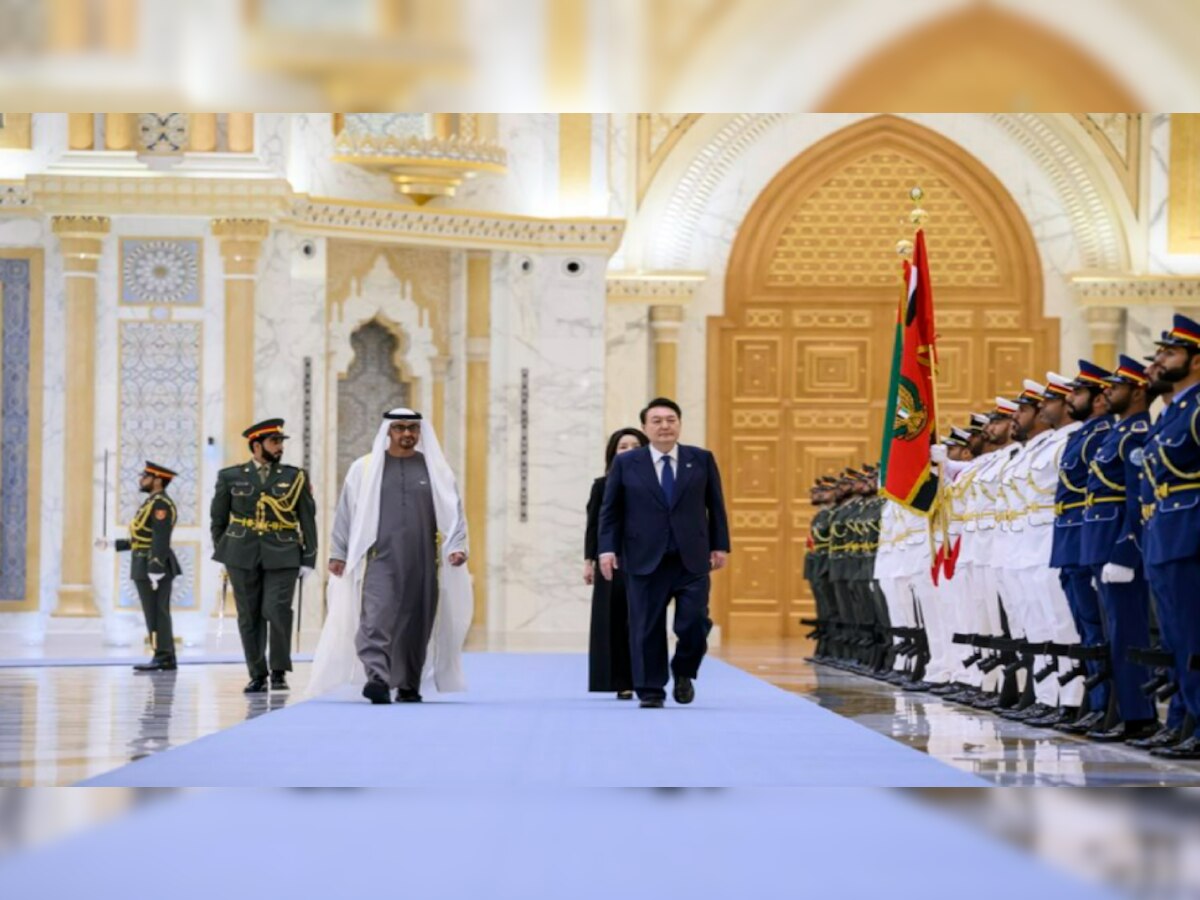 South Korea President Visit UAE: साउथ कोरिया के राष्ट्रपति का UAE दौरा; शेख़ मोहम्मद ने किया शानदार स्वागत