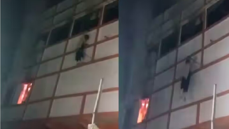 नवादा में शॉर्ट सर्किट से चार मंजिला मकान में लगी आग, जान बचाने के लिए खिड़की से कूदी महिला