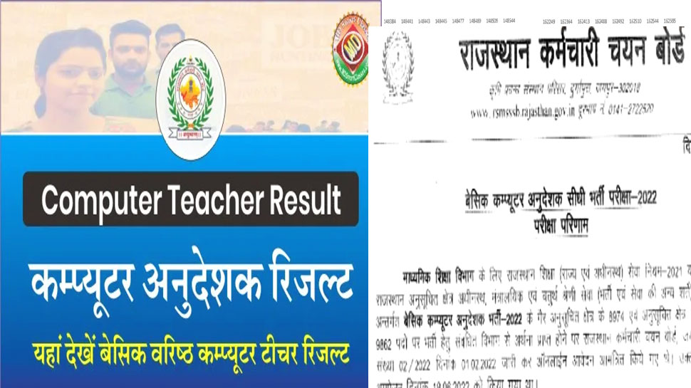 Basic Computer Instructor Recruitment 2022 Rajasthan Staff Selection