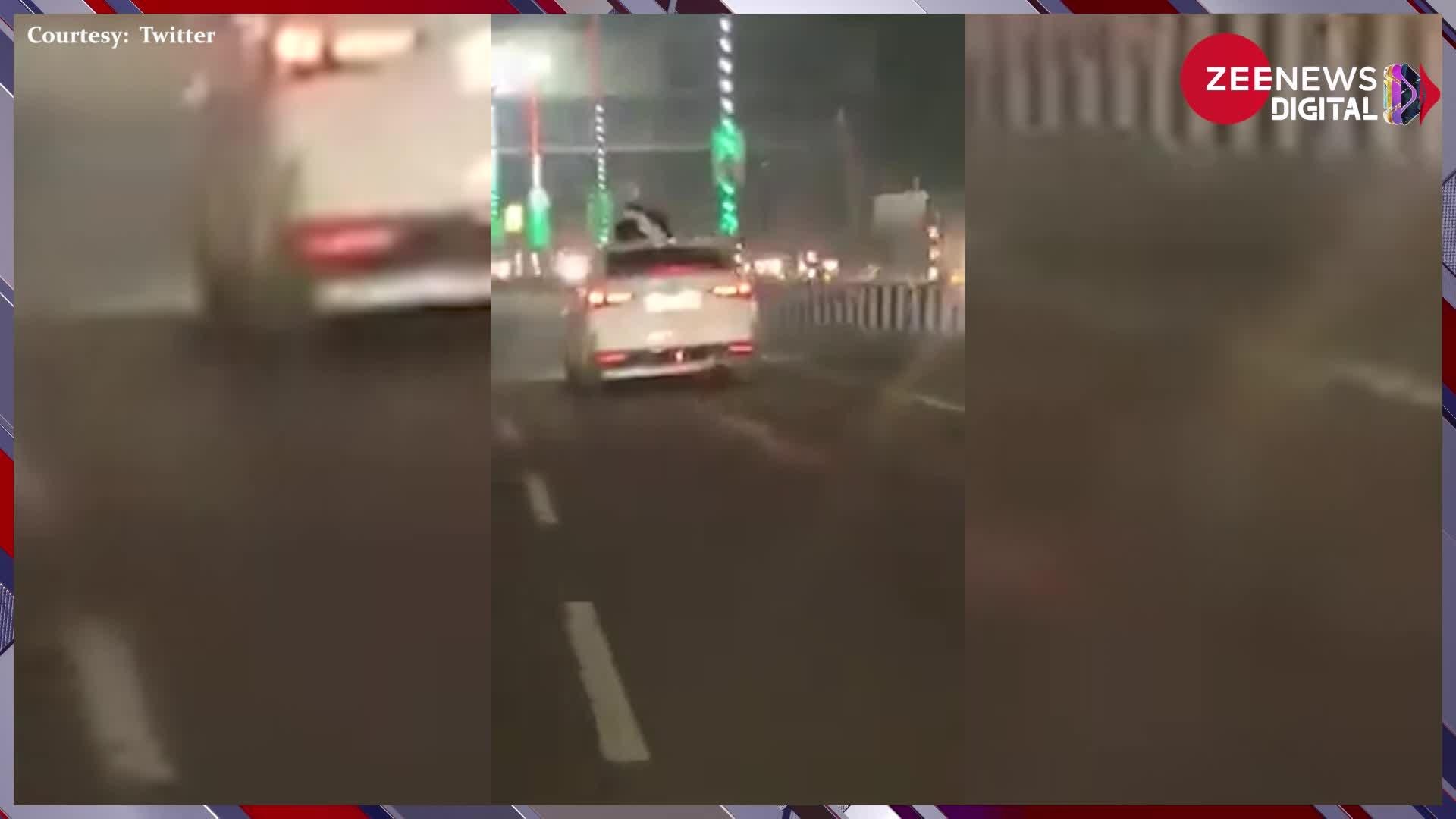 lucknow car viral video doing romance in public kissing and hugging