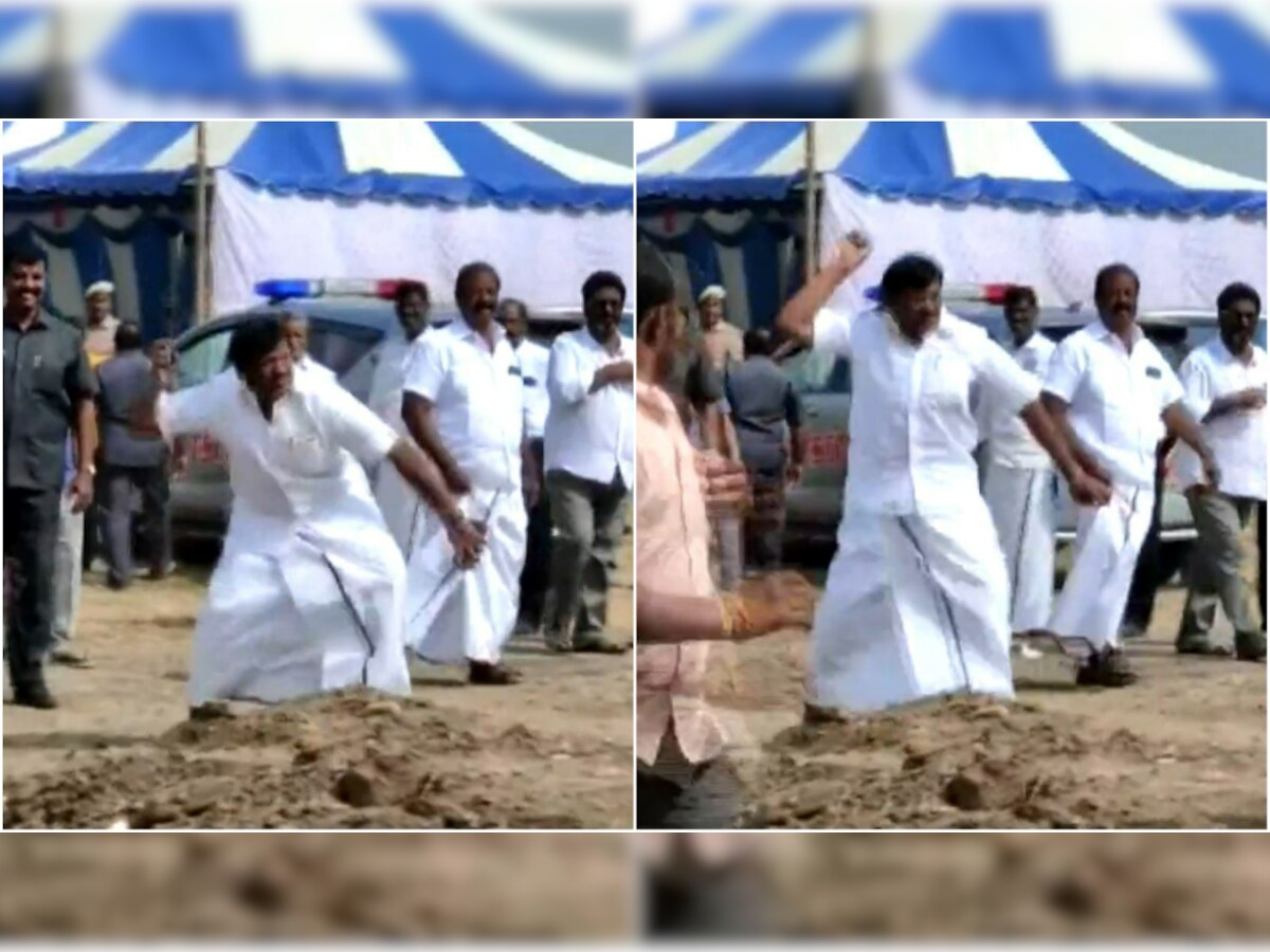 Video: मंत्री को आया गुस्सा, बरसाने लगे पत्थर, वीडियो हो रहा वायरल