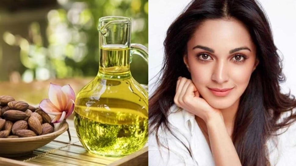 Mix 2 drops of olive oil in almonds, skin will remain blooming like