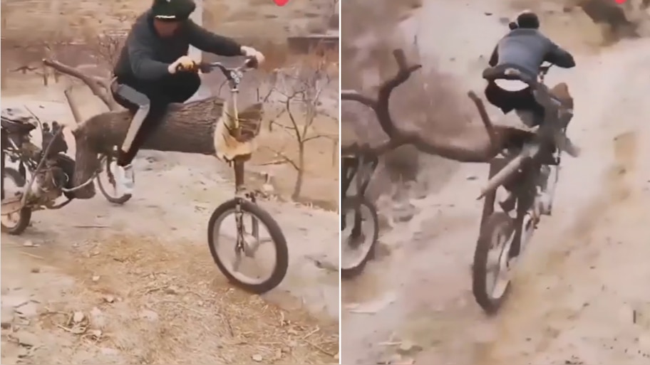 Desi Jugaad: jugaadu bike with tree wood Jugad technology goes viral ...
