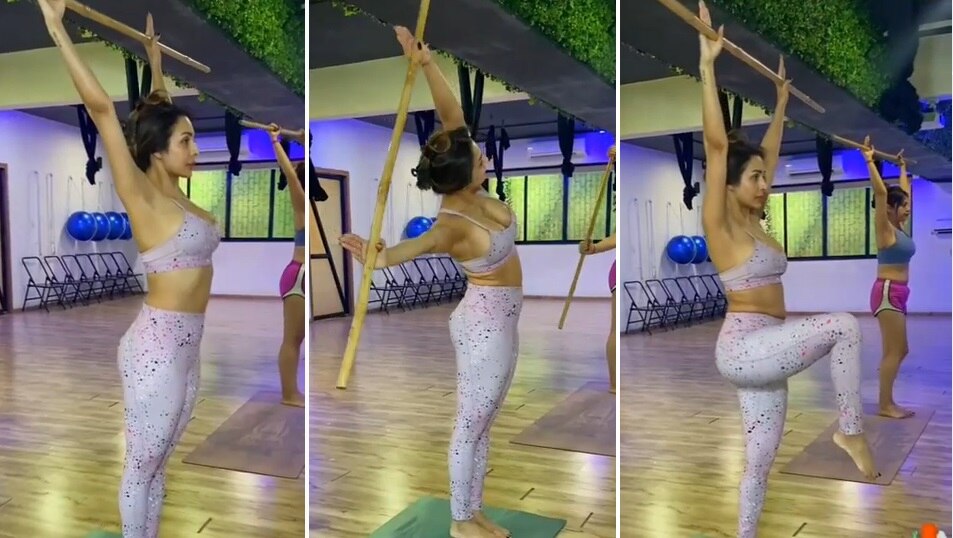 Malaika Arora: डंडा लेकर Yoga करती हैं मलाइका अरोड़ा, पेट की चर्बी हो जाती है गायब