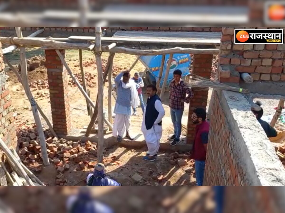 टोडाभीम में घासीराम बाबा मंदिर के विश्राम गृह निर्माण में अनियमितता का किया विरोध 