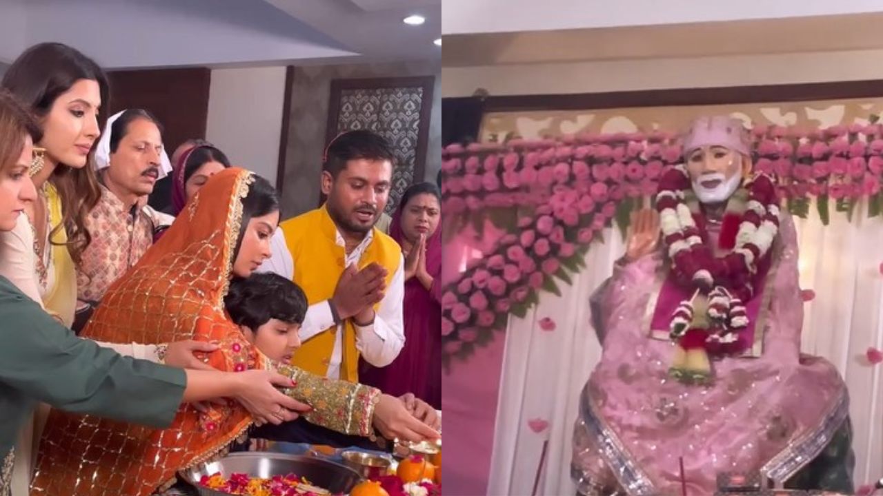Krishna Mukherjee Wedding: &#039;ये हैं मोहब्बतें&#039; फेम कृष्णा मुखर्जी शादी से पहले भक्ति में डूबीं, साईं संध्या में झूमा परिवार