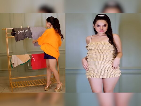 Urfi Javed New Dress: एक बार फिर उर्फी जावेद ने बनाई अनोखी ड्रेस, कपड़े साइड फेंक किया ये काम