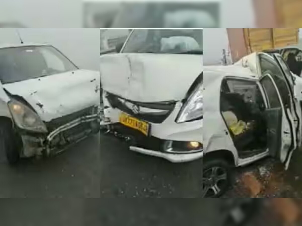 Ghaziabad: दिल्ली-मेरठ एक्सप्रेसवे पर 15 गाड़ियां आपस में टकराईं, देखें कोहरे का सितम