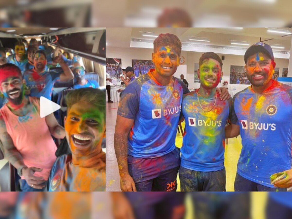 Indian Players Holi Celebration: कोहली पर रंग फेंकते दिखे रोहित शर्मा, गिल ने शेयर किया टीम इंडिया की होली की मस्ती का VIDEO