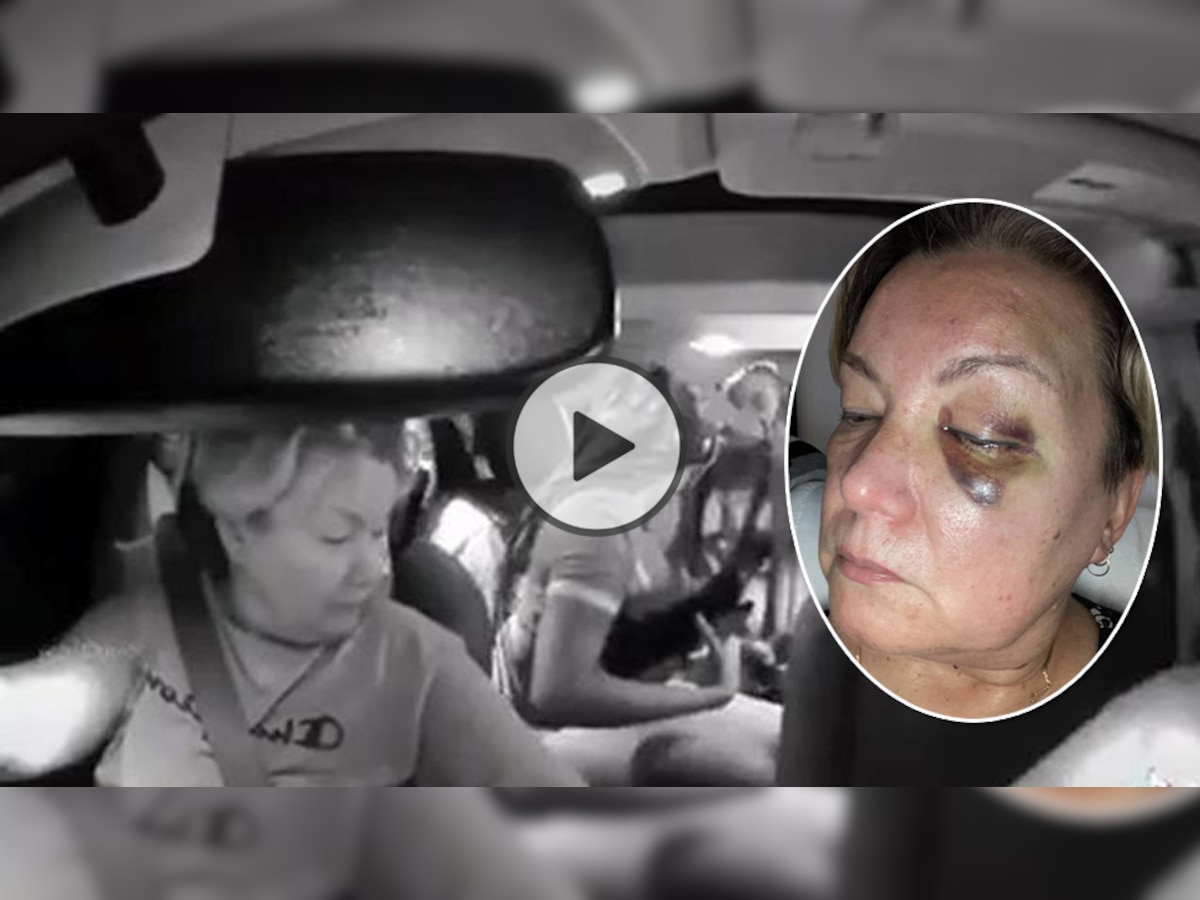 Uber ड्राइवर ने सवारी को छोड़ने के बाद मांगे पैसे तो 7 लड़कियों ने उसे जमकर पीटा, सामने आई LIVE फुटेज