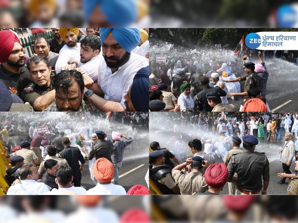 Punjab Congress Protest : ਚੰਡੀਗੜ੍ਹ 'ਚ ਕਾਂਗਰਸ ਤੇ ਪੁਲਿਸ ਹੋਏ ਆਹਮੋ-ਸਾਹਮਣੇ:  ਪੁਲਿਸ ਨੇ ਮਾਰੀਆਂ ਪਾਣੀ ਦੀਆਂ ਬੁਛਾੜਾਂ 