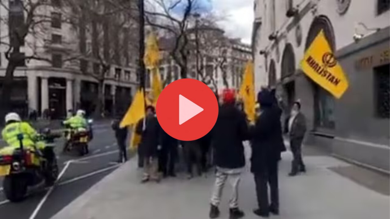 VIDEO: खालिस्तान समर्थकों का लंदन में बवाल, तिरंगा उतारने की कोशिश