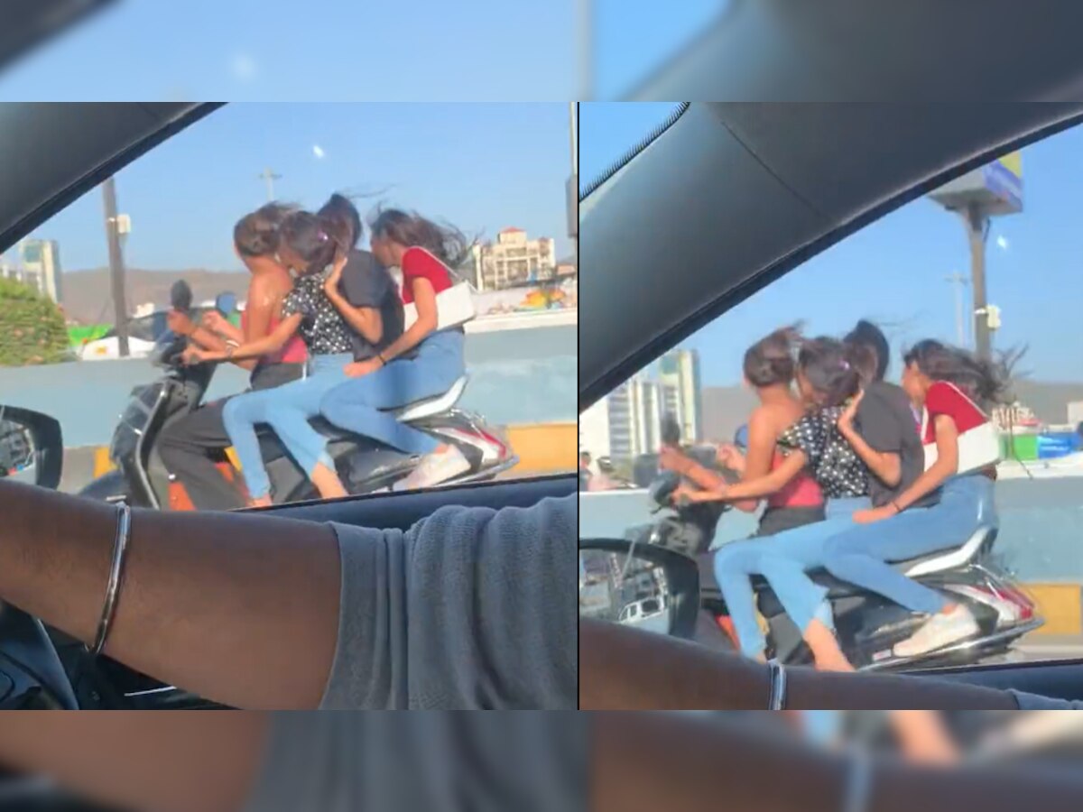 एक स्कूटी, 4 लड़कियां, तेज रफ्तार, बेखौफ तेवर: Video देखकर लोगों ने कर दी पुलिस से शिकायत