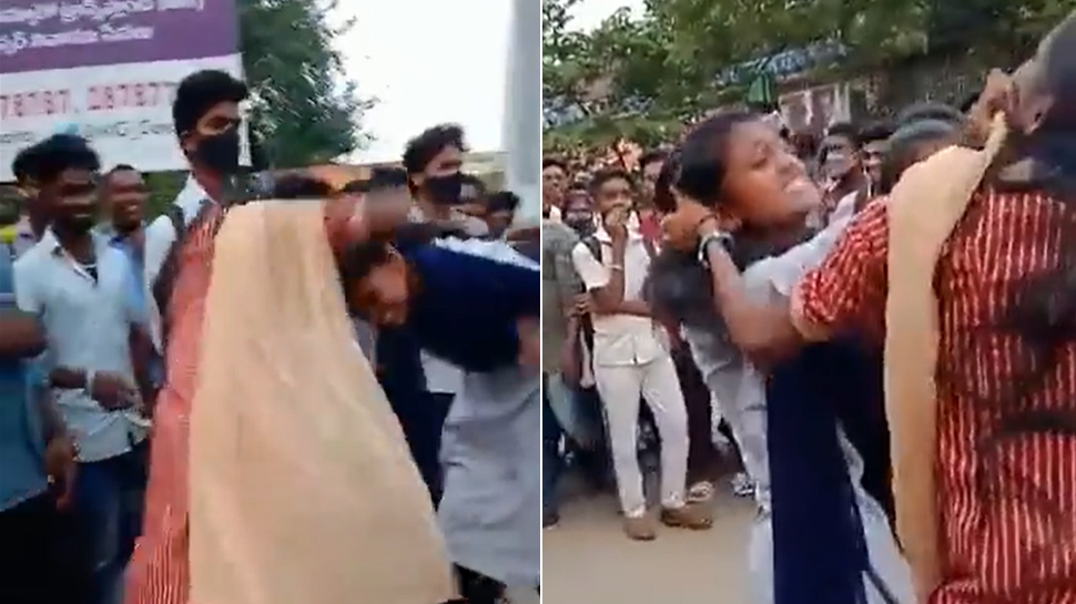 RRR एक्टर राम चरण को लेकर भिड़ गईं दो स्कूली लड़कियां, सड़क पर ही किया झोंटा-झोंटी; देखें Video RRR एक्टर राम चरण को लेकर भिड़ गईं दो स्कूली लड़कियां, सड़क पर ही किया झोंटा-झोंटी; देखें Video