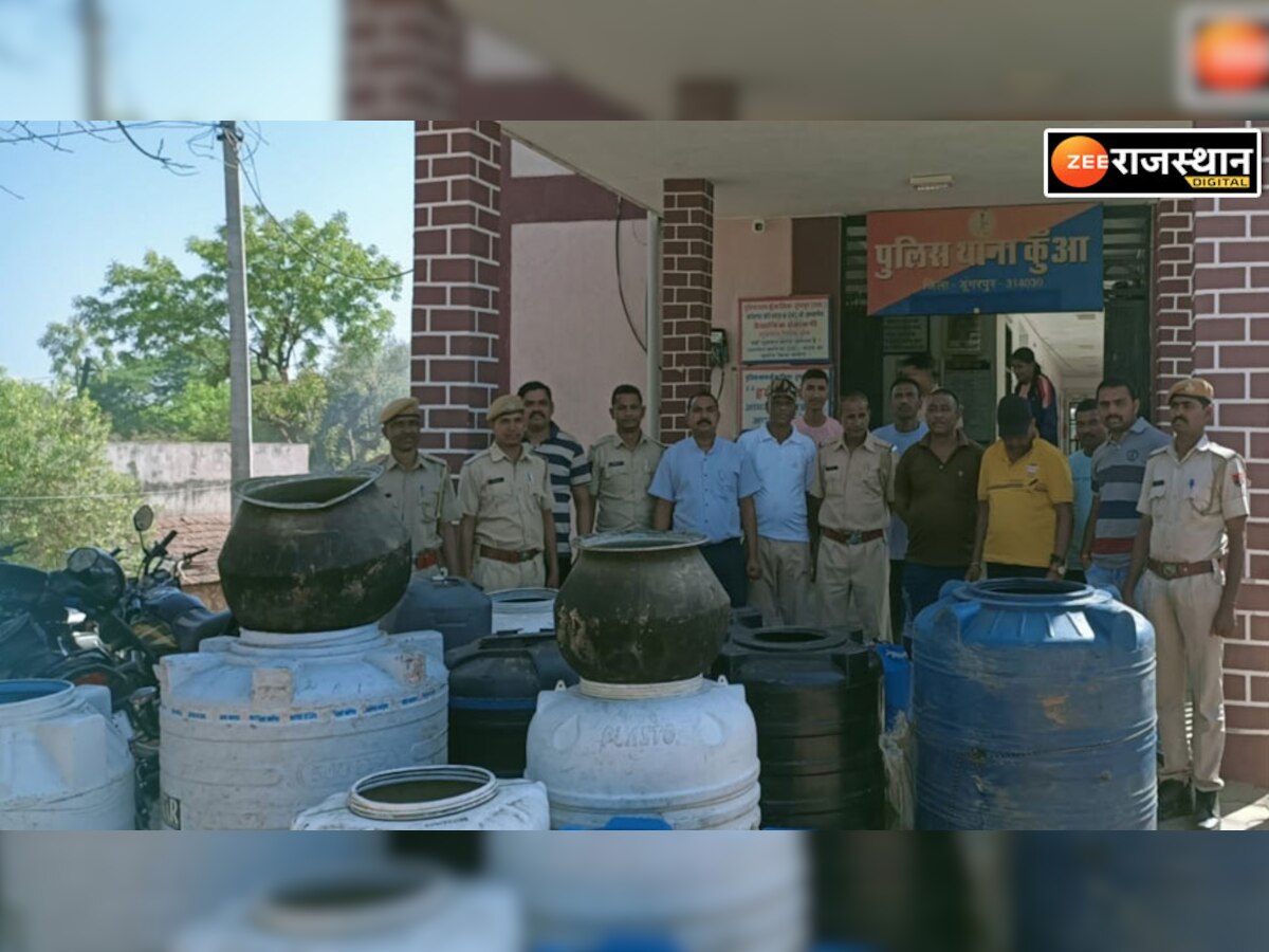 पुलिस ने दबिश देकर 3500 लीटर महुआ वाश और भट्टियां की नष्ट,65 लीटर महुआ शराब जब्त