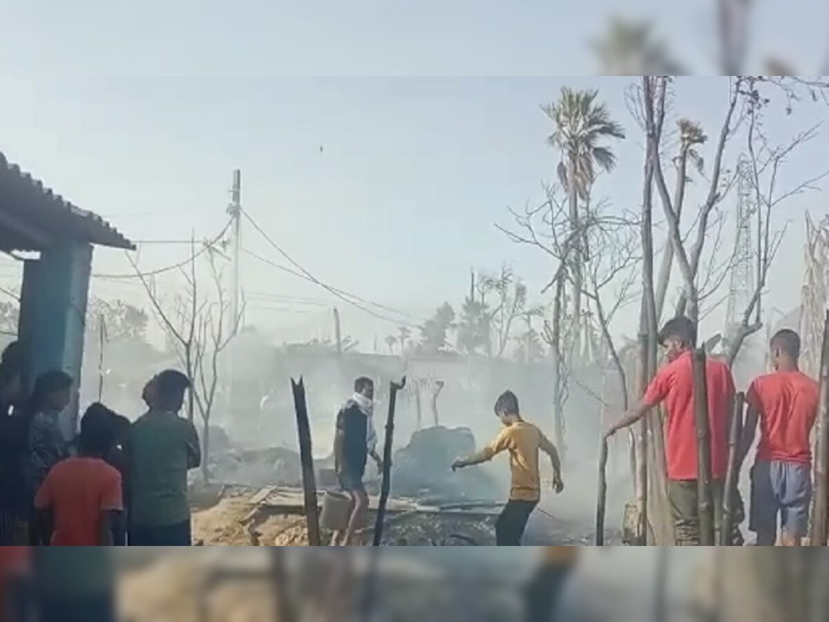 मधुबनी में आग से पांच घर जलकर खाक, लाखों की संपत्ति हुई बरबाद