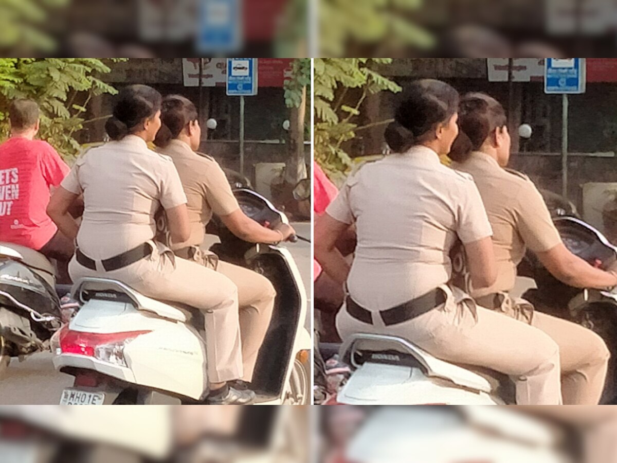 बिना हेलमेट मजे से गाड़ी चला रही थी महिला पुलिसकर्मी, शख्स ने फोटो खींचकर पुलिस से पूछा- अगर हम होते तो...