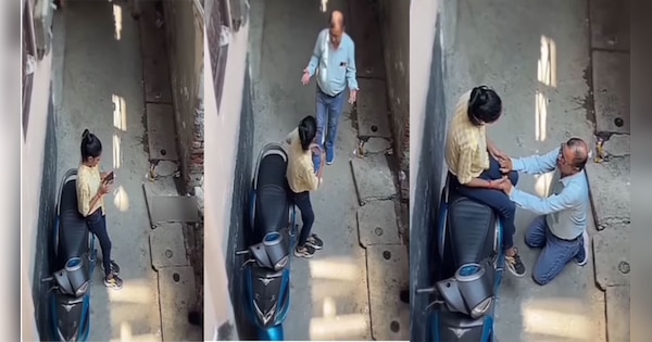 trending today Taklu uncle romancing with girl shocking video viral in  social media | गली में छिपकर लड़की संग रोमांस कर रहे थे टकलू अंकल, लोगों ने  Video बनाकर किया वायरल |