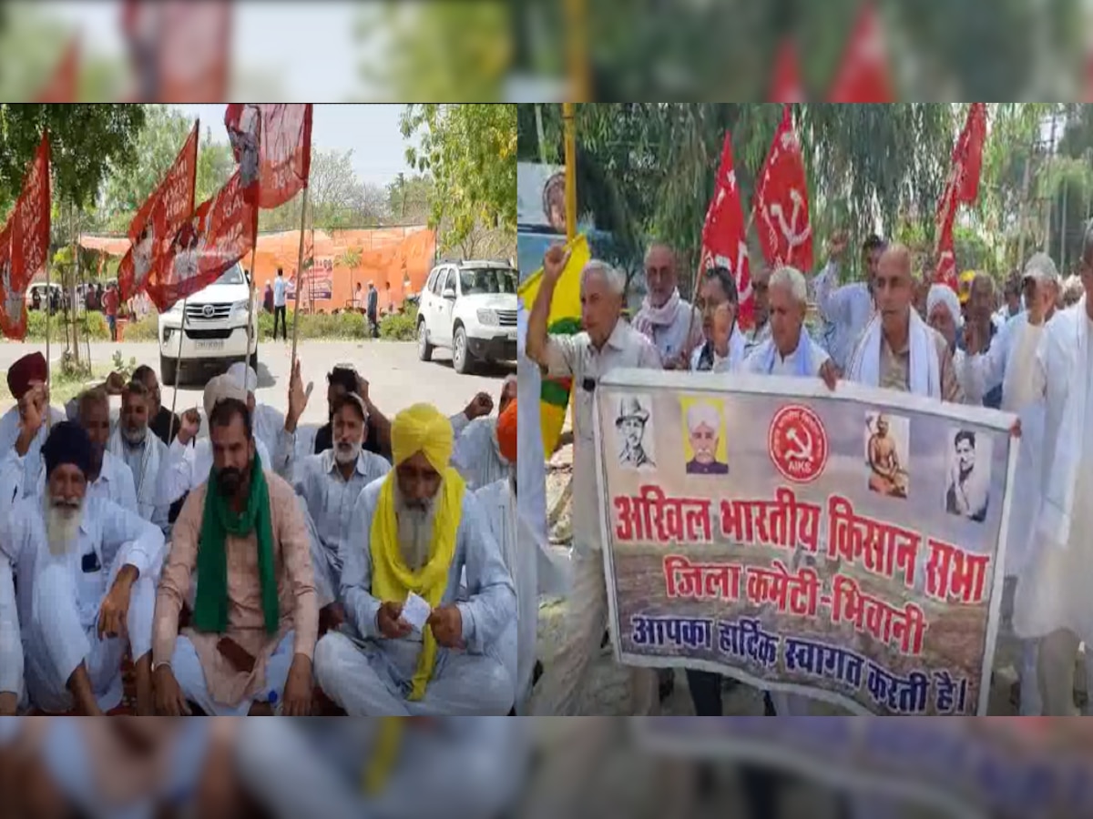 Haryana: SKM और किसानों ने किया फसलों की गिरदावरी और गेंहू गुणवत्ता में रेट कटौती करने को लेकर प्रदर्शन