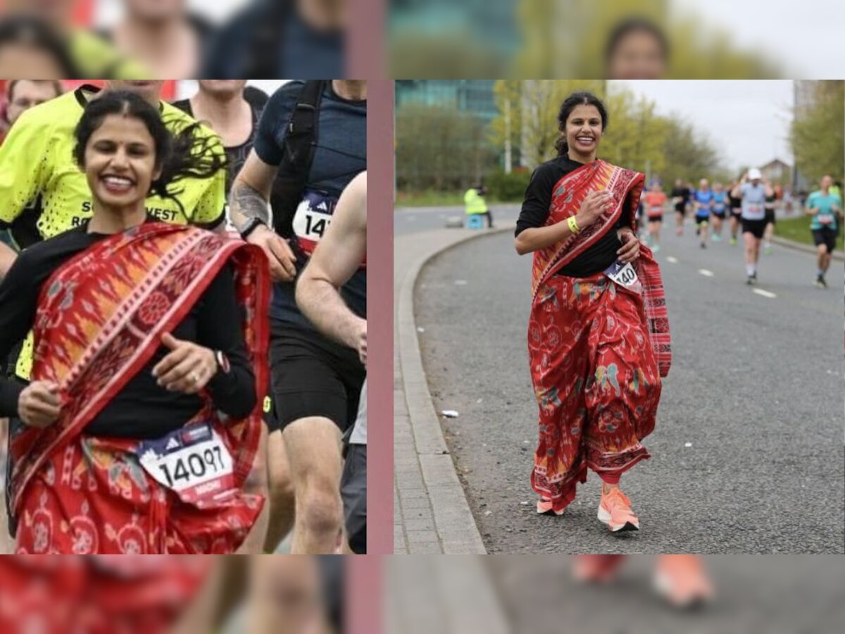England में इस महिला ने लहराया परचम, साड़ी पहनकर दौड़ गई 42 किमी का मैराथन